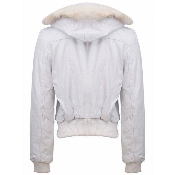 Prime White Fur Leather Jacket fro Women