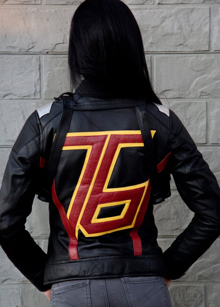 Womens Soldier 76 Leather Jacket Jet Black