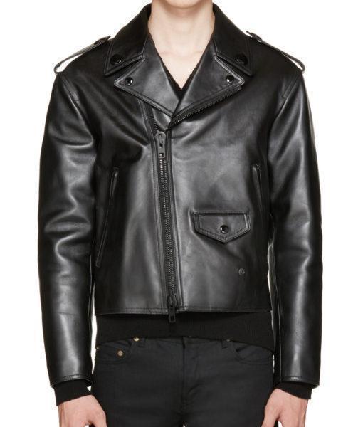 Super Benzi Men Black Biker Leather Jackets