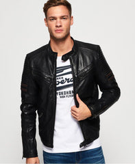 Prime Endurance Black Circuit Leather Jacket for Men