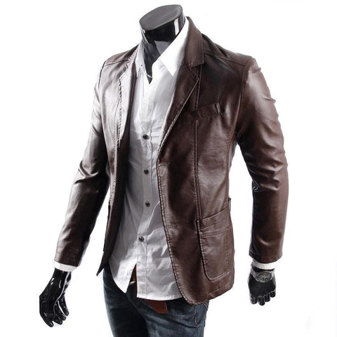 Super Bernewa Men Brown Leather Coats