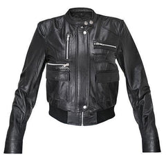 Super Slimberny Women Bomber Black Leather Jackets