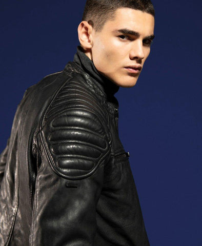 Prime Racer Black Leather Jacket for Men