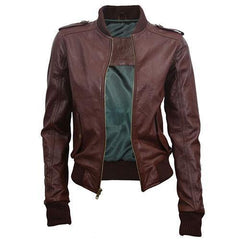 Super Tweed Women Bomber Leather Jackets