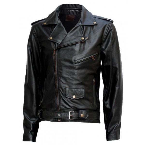 Super Terminator Black Motorcycle Leather Jacket