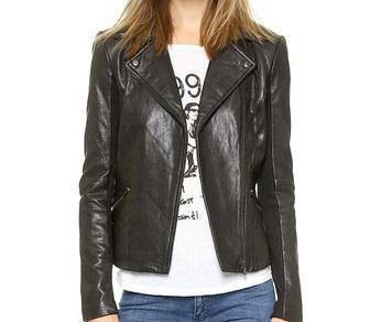 Super Mega Women Classic Black Leather Jackets