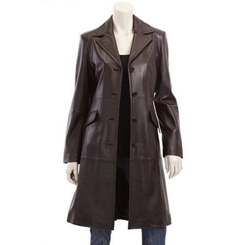 Super Merronish Women Brown Leather Coats