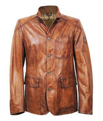 Super Brownie Men Leather Coats