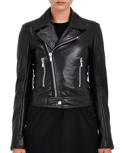 Super Oliya Women Biker Black Leather Jackets