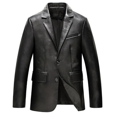 YOLANFAIRY Genuine Leather Jacket for Men - Sheepskin Leather Casual Style