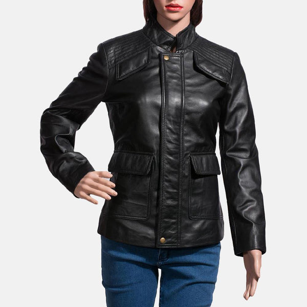 Express Strada Black Leather Jacket for Women