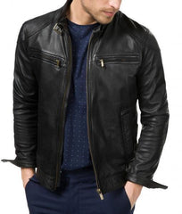 Super Bluster Men Biker Leather Jackets