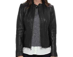 Super Henzy Women Classic Black Leather Jackets