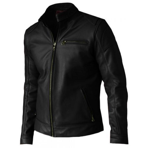 Super Premium Quality Men's Black Leather Biker Jacket