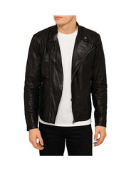 ZIP BIKER leather JACKET for Men