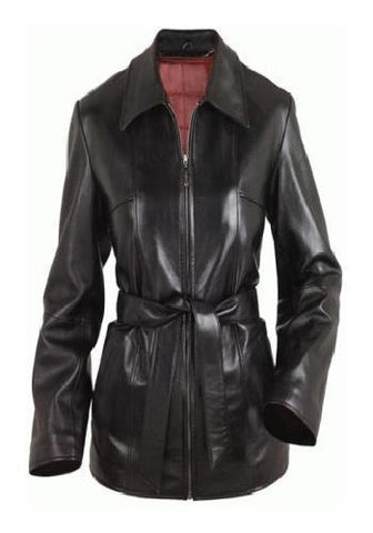 Super Venearo Women Black Leather Coats