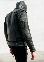 Mens Green Arrow Stephen Amell Leather Jacket