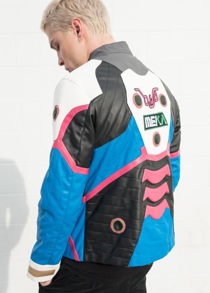 Mens D.Va Blue Leather Jacket