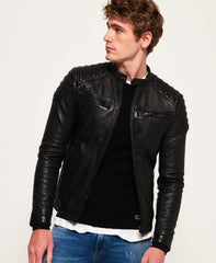 Prime Racer Black Leather Jacket for Men