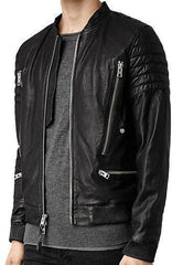 Super Blaster Men Black Bomber Leather Jackets