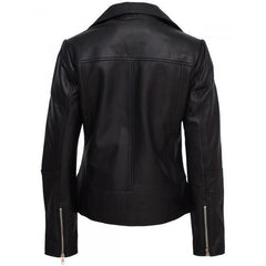 Super Kendall Jenner Olivia Wilde Women Biker Black Leather Jacket