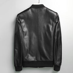 Classic Bomber Style Men's Leather Jacket