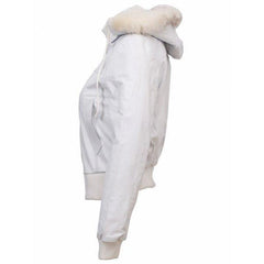 Prime White Fur Leather Jacket fro Women