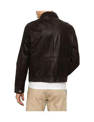 LEATHER ZIP COLLAR PILOT JACKET for Men