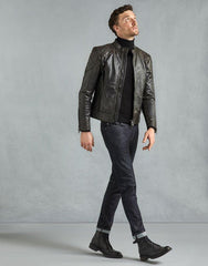 PRIME CHRISTMAS BLACK LEATHER JACKET FOR MEN