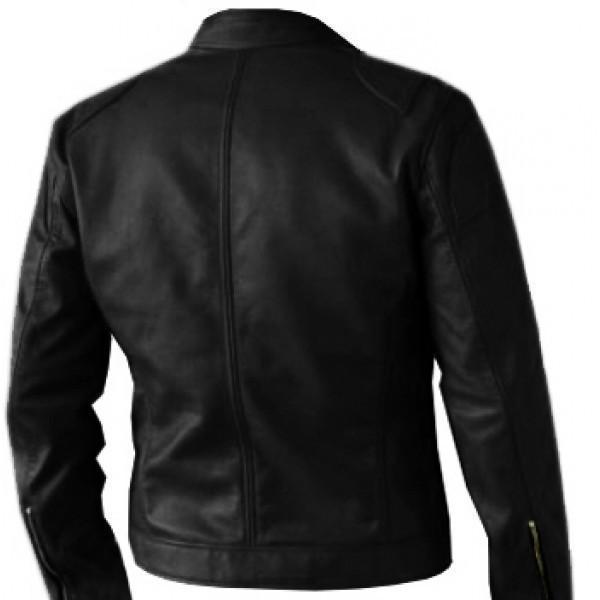 Super Premium Quality Men's Black Leather Biker Jacket