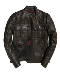 Prime Moto Dark Brown Leather Jacket for Men