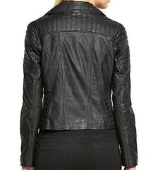 Super Minsy Women Biker Black Leather Jackets