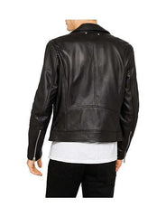 Men's Short Style Leather Biker Jacket