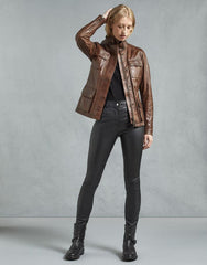 TRIUMPH 2.0 WOMEN LEATHER JACKET - COGNAC