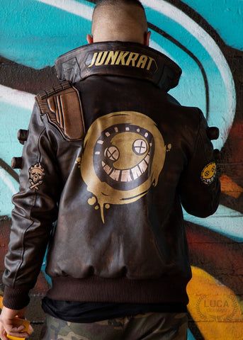 Mens Overwatch Junkrat Leather Jacket