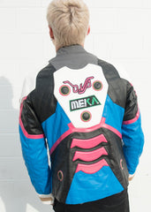 Mens D.Va Blue Leather Jacket