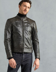 PRIME CHRISTMAS BLACK LEATHER JACKET FOR MEN