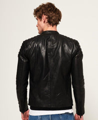 Prime Racer Black Leather Jacket for Men