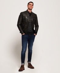 Prime Moto Dark Brown Leather Jacket for Men