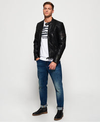 Prime Endurance Black Circuit Leather Jacket for Men