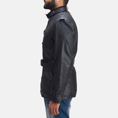 Hunter Black Leather Jacket for Men