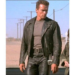 Super Terminator Black Motorcycle Leather Jacket