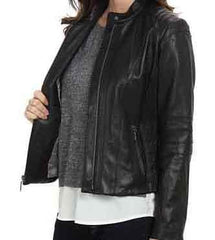 Super Henzy Women Classic Black Leather Jackets