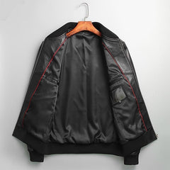 Classic Bomber Style Men's Leather Jacket