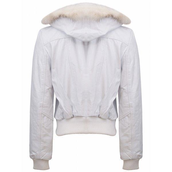 Prime White Fur Leather Jacket fro Women