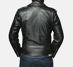 Express Men's Alley Black Leather Biker Jacket