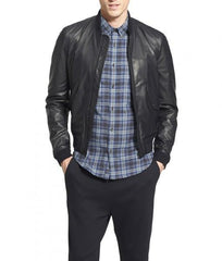 Super Jetblack Mens Bomber Leather Jackets