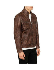 LAMBSKIN LEATHER 4 POCKET ZIP JACKET FOR MEN