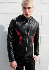 Mens Soldier 76 Leather Jacket Jet Black