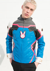 Mens D.Va Blue Leather Jacket